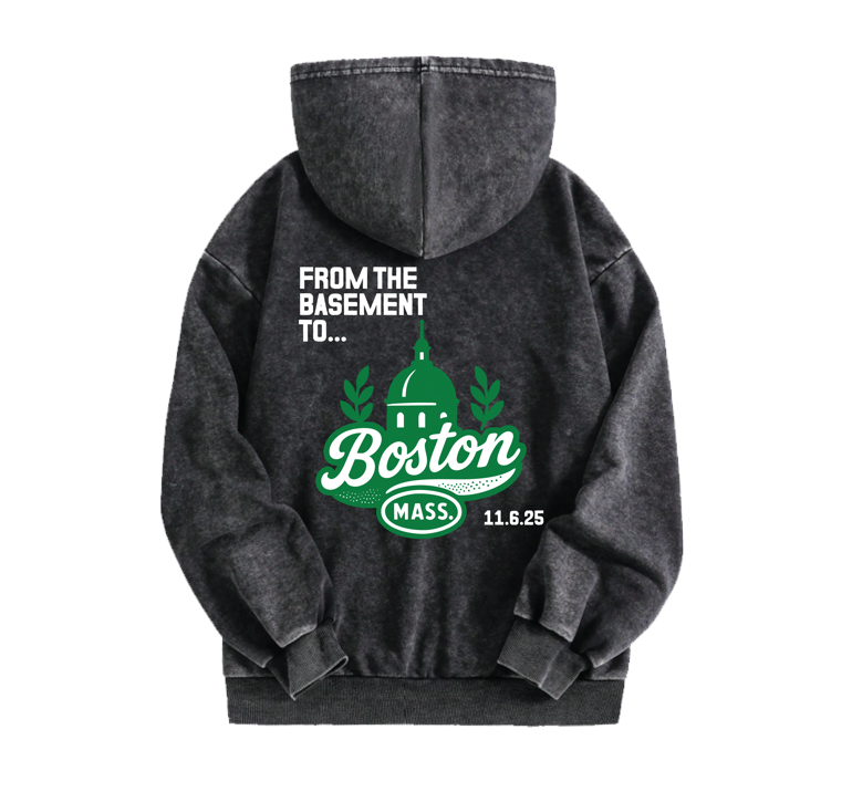 TBY FTBT...Boston Mineral Washed Carbon Hoodie